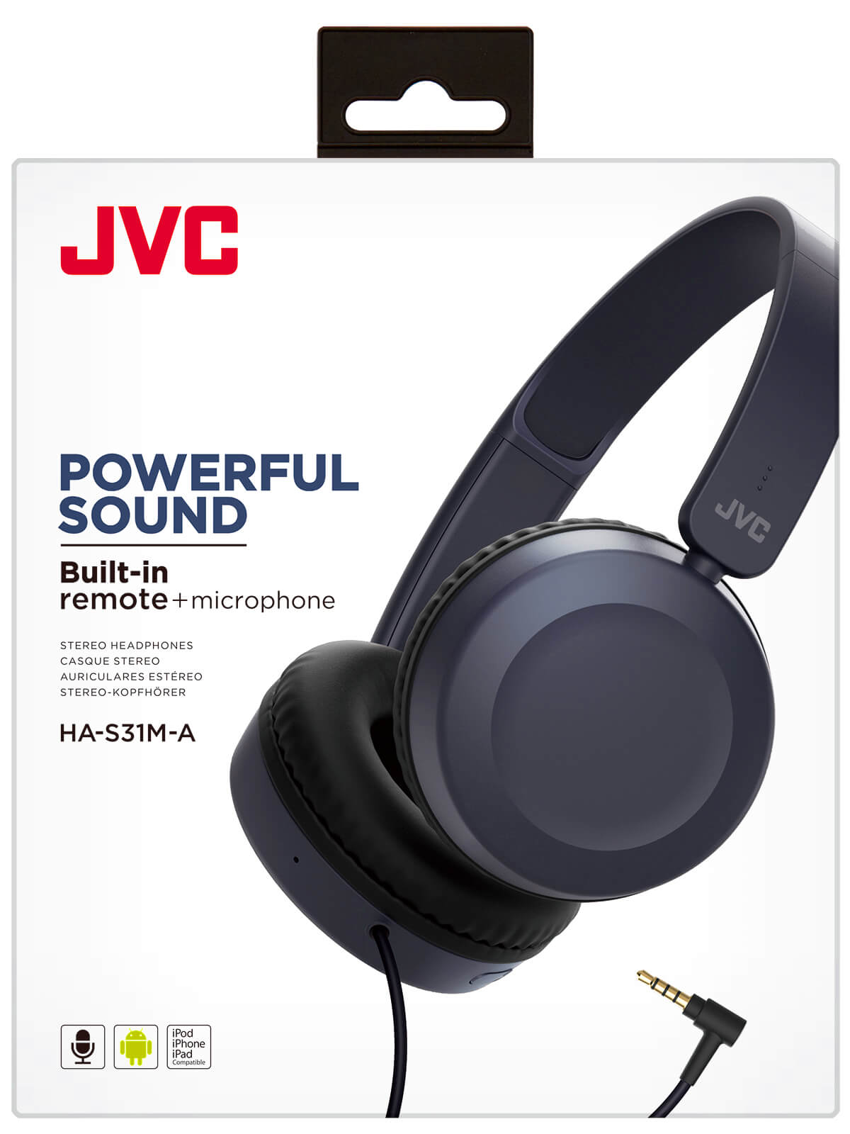 OUTLET JVC HA-S31M Cuffie leggere pieghevoli con microfono e telecomando