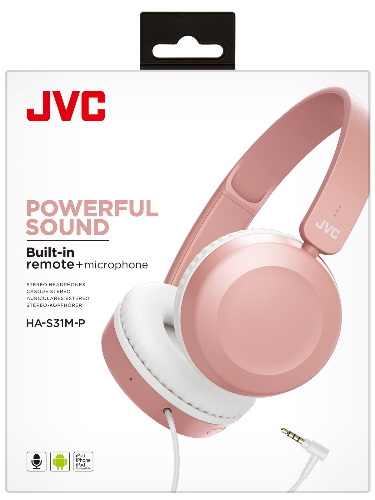 OUTLET JVC HA-S31M Cuffie leggere pieghevoli con microfono e telecomando