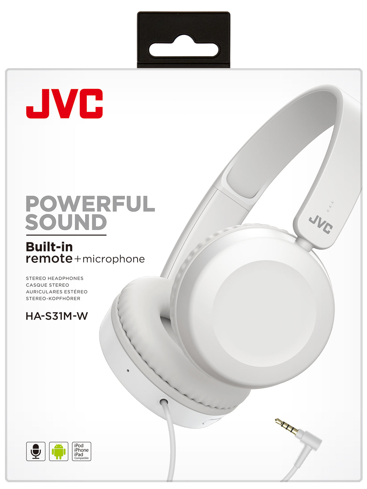 OUTLET JVC HA-S31M Cuffie leggere pieghevoli con microfono e telecomando