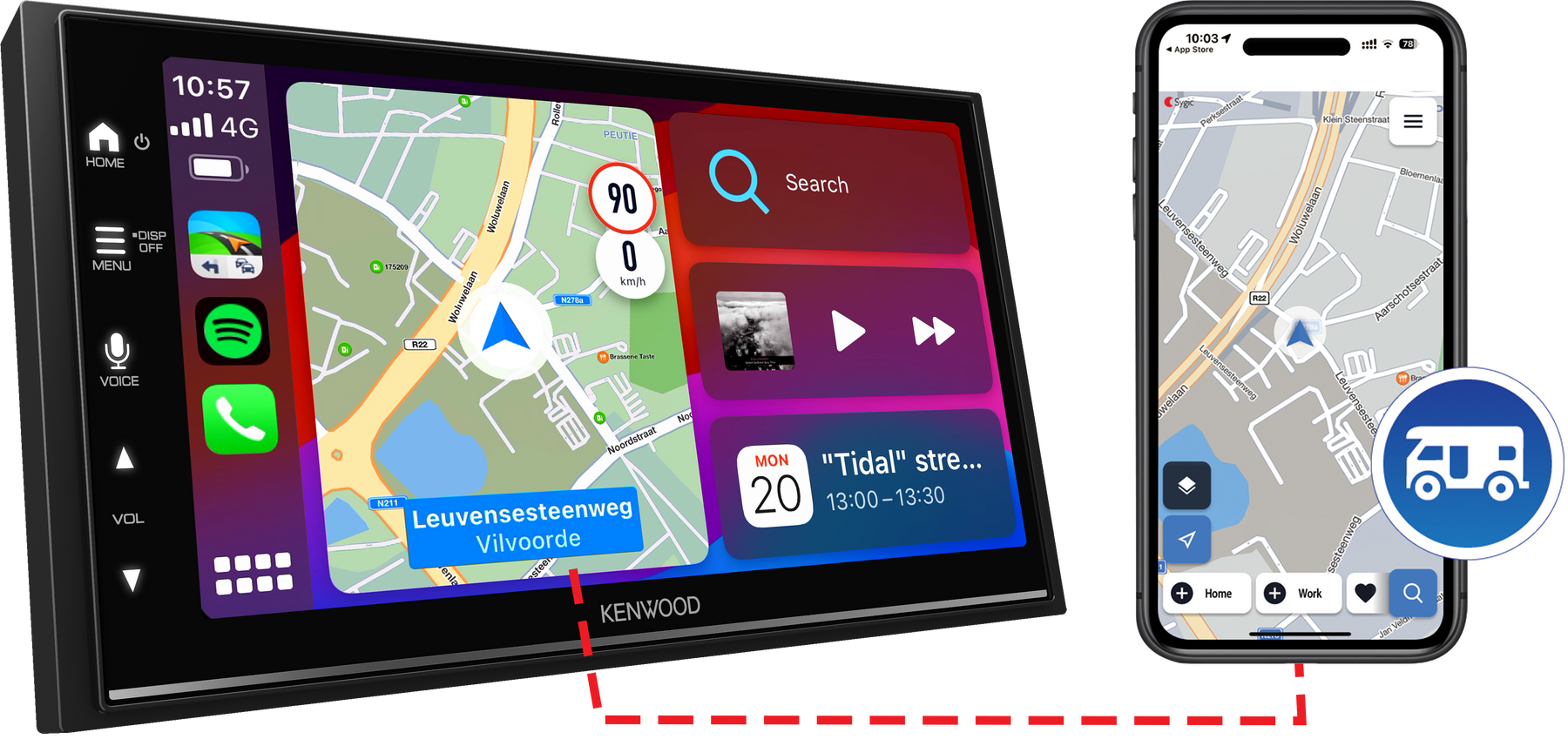 Kenwood DMX7722DABCAMPER (MONITOR DMX7722DABS + QRCODE KNASQR1 per attivazione mappa Sygic Caravan e camper per 3 anni)