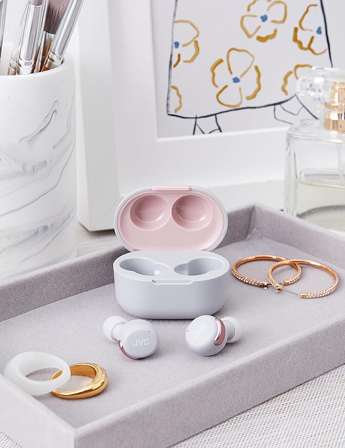 OUTLET JVC HA-Z330T Auricolari True Wireless con cancellazione attiva del rumore, colore rosa e bianco