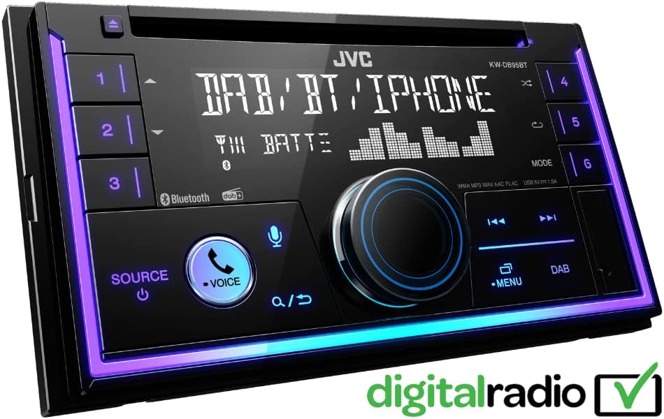 JVC KW-DB95BT Sintolettore CD  2DIN con  Bluetooth e tuner DAB +