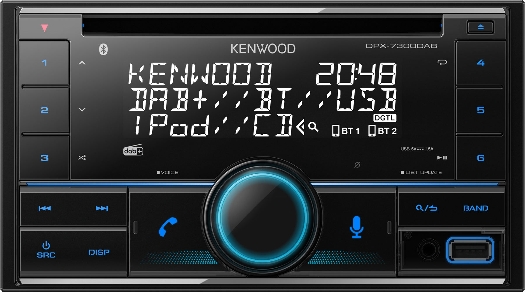 Kenwood DPX-7300DAB Sintolettore CD/USB con Digital radio DAB+, Bluetooth e assistente vocale Amazon Alexa