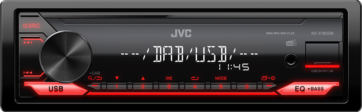 JVC KD-X182DB . Digital Media Receiver 1 DIN con tuner digitale  DAB+