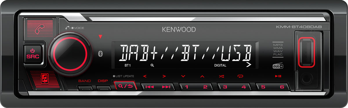 Kenwood KMM-BT408DAB Digital Media Receiver con Digital radio DAB+ & Bluetooth