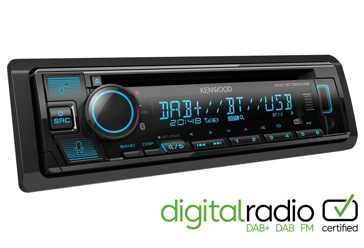 Kenwood KDC-BT560DAB. Sintolettore CD con Digital radio DAB+, Bluetooth technology e assistente vocale Amazon Alexa