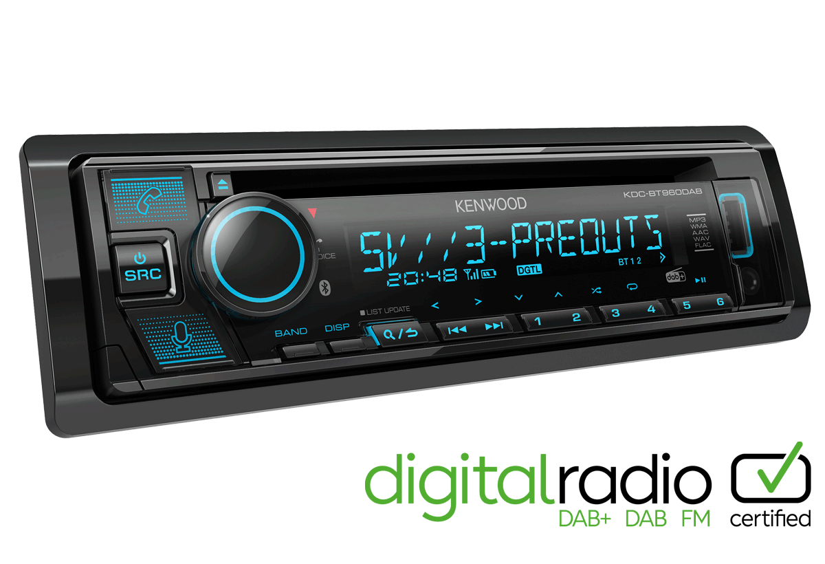 Kenwood KDC-BT960DAB. Sintolettore CD con Digital radio DAB+, Bluetooth technology e assistente vocale Amazon Alexa .