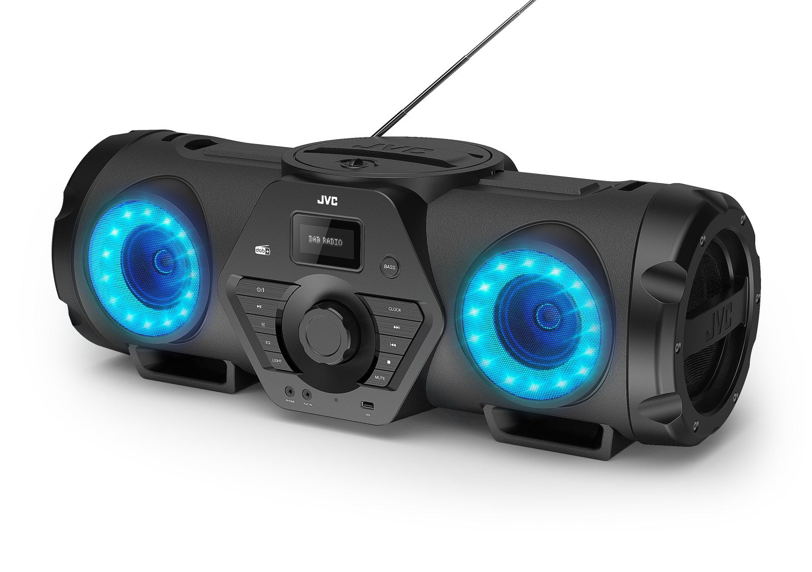 JVC RV-NB300DAB - Boomblaster con CD, USB, DAB+ e streming audio Bluetooth