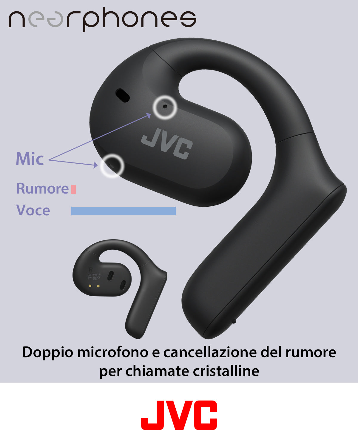JVC Nearphones, Auricolari True Wireless, con Cancellazione del Rumore