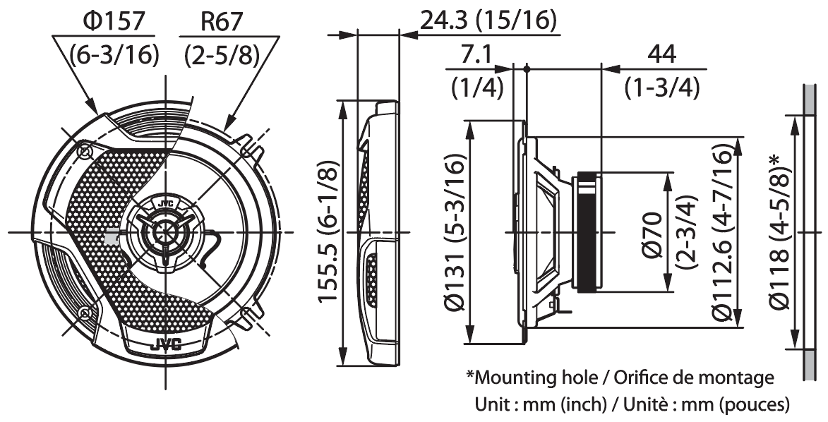 JVC CS-DR522 - Altoparlanti 5 1/4" (13cm) 2 vie coassiali