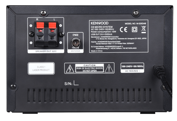 OUTLET Kenwood M-525DAB Sistema Micro Hi-Fi con CD, USB, DAB+ e streaming audio Bluetooth