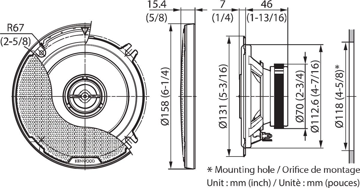 KENWOOD KFC-PS1397 - Coppia di Speakers a 2 vie. Cono da 130mm, con griglia.