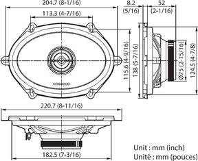 KENWOOD KFC-PS5797C - Sistema di speaker a 2 vie, cono in P.P. 5x7'