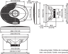 KENWOOD KFC-PS6977 - Sistema di altoparlanti standard a 3 vie da 6x9"