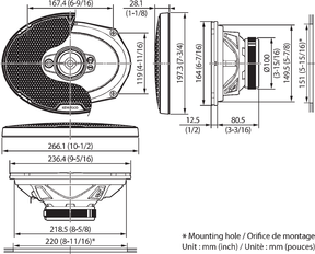 KENWOOD KFC-PS6997 - Sistema di altoparlanti Performance Standard a 5 vie da 6x9"
