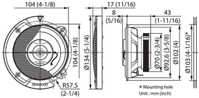KENWOOD KFC-S1067 - Sistema di 2 speakers a 2 vie serie STAGE SOUND per montaggio a filo