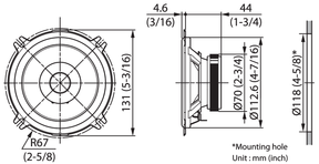 KENWOOD KFC-S1357 - Speaker serie STAGE SOUND. Sistema di altoparlanti a doppio cono, 13 cm