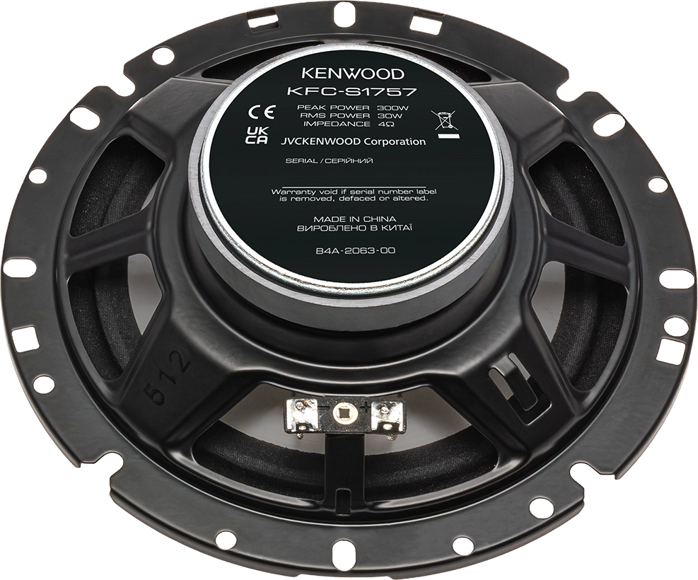 KENWOOD KFC-S1757 - Speaker serie STAGE SOUND. Sistema di altoparlanti a doppio cono, 17cm