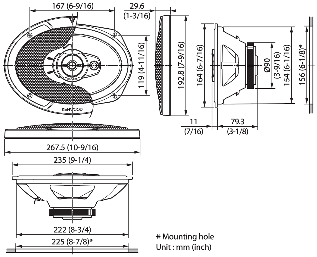 KENWOOD KFC-S6977EX - Sistema di altoparlanti con montaggio a filo serie STAGE SOUND