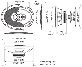 KENWOOD KFC-S6977EX - Sistema di altoparlanti con montaggio a filo serie STAGE SOUND