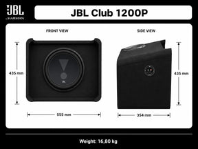 JBL Club 1200P - Autosubwoofer - Subwoofer da 12” con cabinet sintonizzato Slip Stream - 400W RMS - Basso potente 30Hz-400Hz