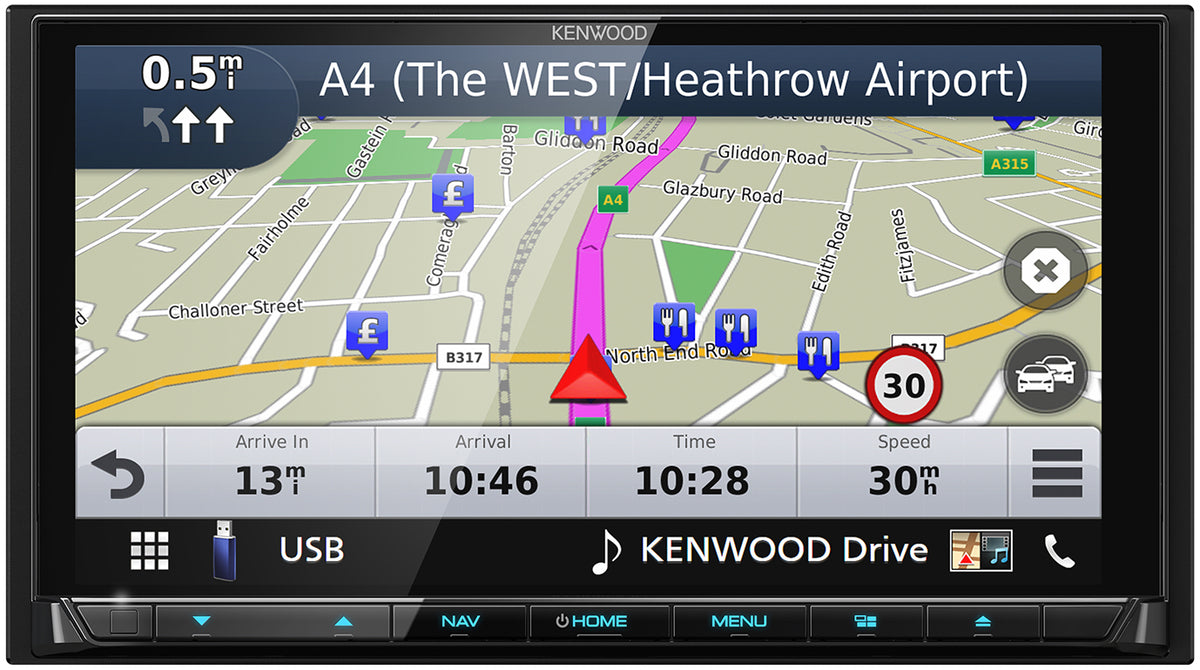 Kenwood DNX9190DABS. Sistema di navigazione AV con monitor 6,8" con Smartphone Control, DAB+ e Wi Fi inclusi