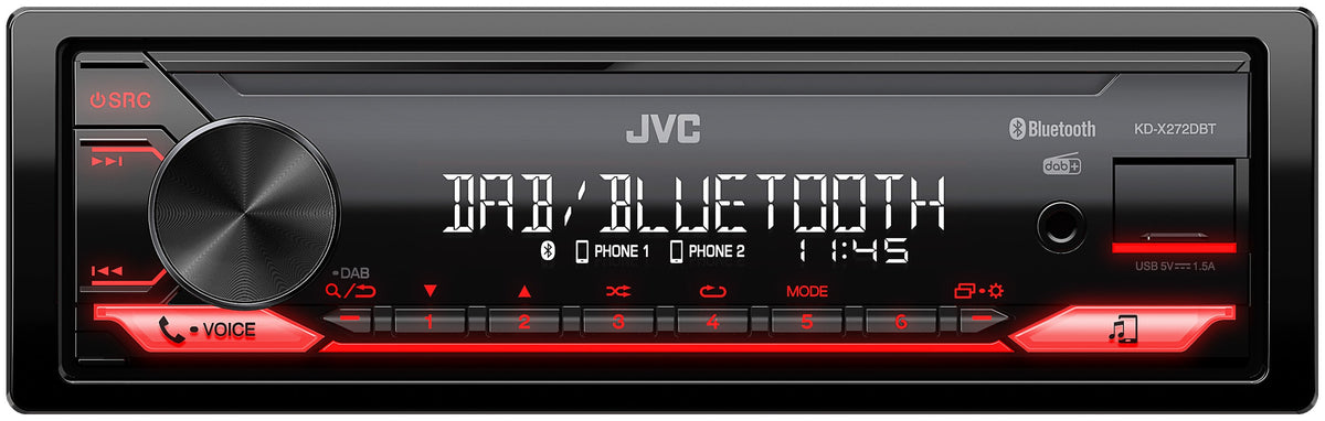 JVC KD-X272DBT Digital Media Receiver con Bluetooth / USB / Spotify / FLAC / 13-Band EQ / JVC Remote App per la gestione da remoto . Cosa volere di più 