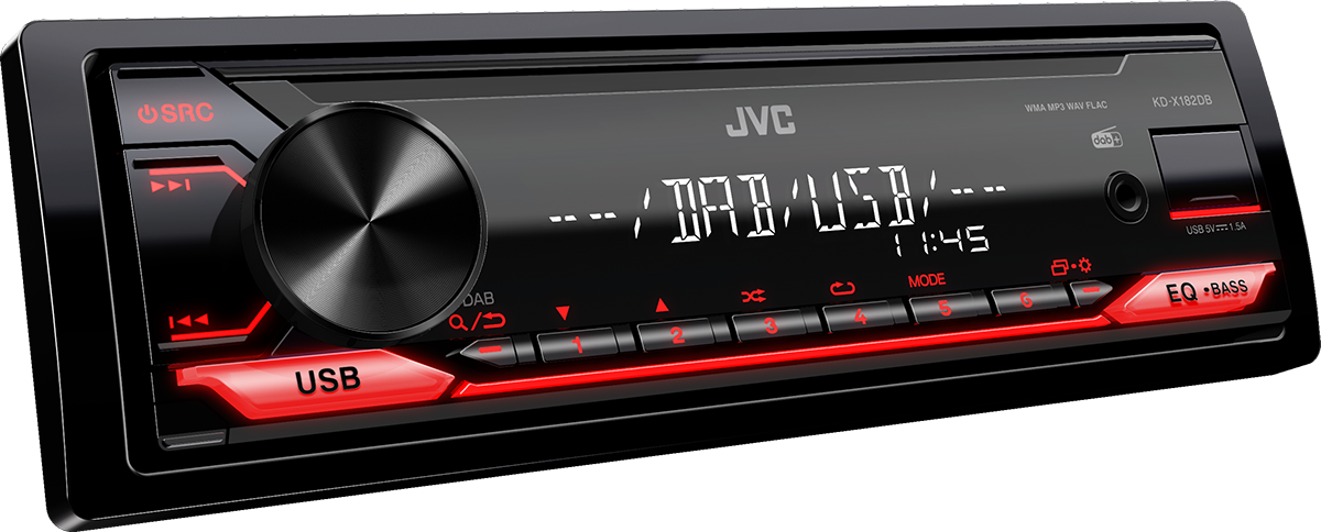 JVC KD-X182DB . Digital Media Receiver 1 DIN con tuner digitale  DAB+