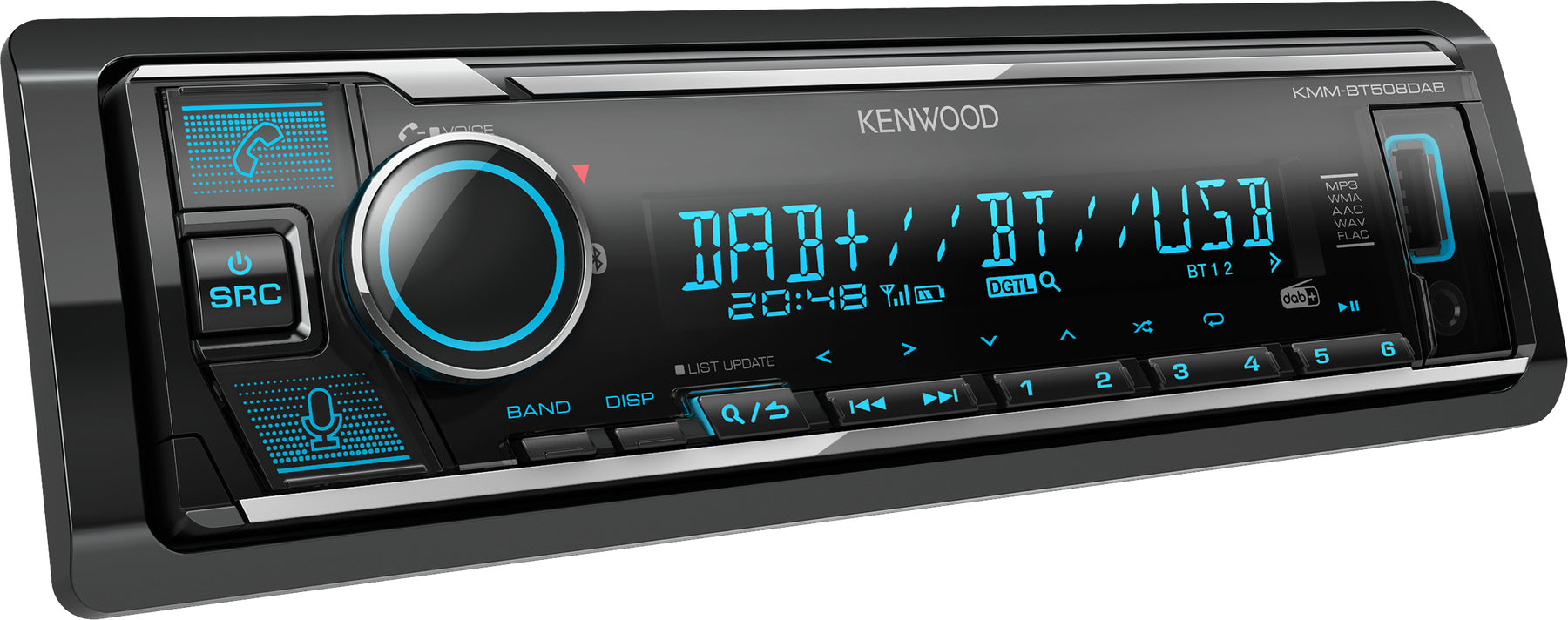 Kenwood KMM-BT508DAB. Digital Media Receiver CON Digital radio DAB+, Bluetooth e compatibilità con Amazon Alexa